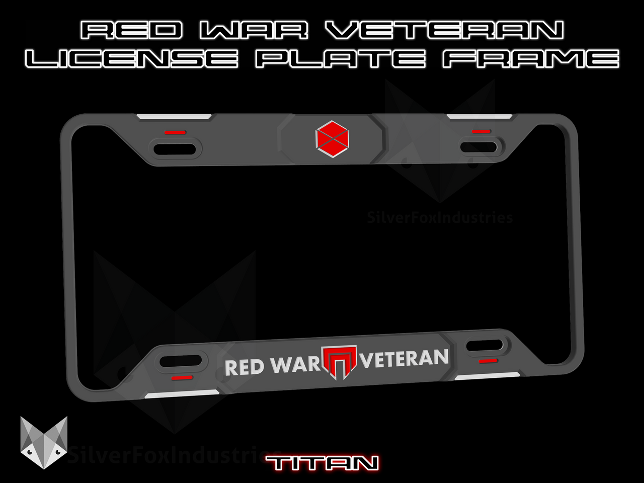 Red War Veteran License Plate Frame