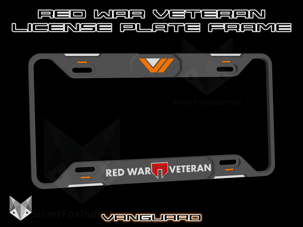 Red War Veteran License Plate Frame