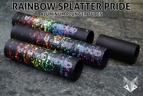 Rainbow Splatter Pride Aluminum Plunger Tubes