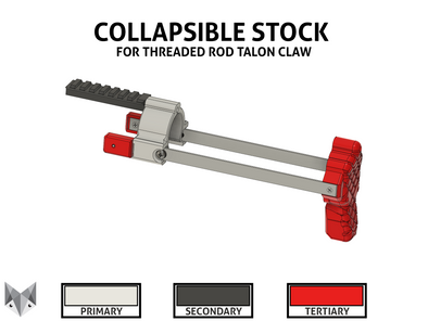 Collapsible Stock for Threaded Rod Talon Claw