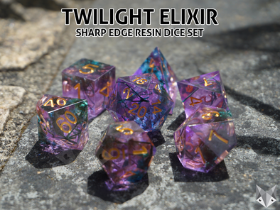 Twilight Elixir - Polyhedral Sharp Edge Resin Dice Set